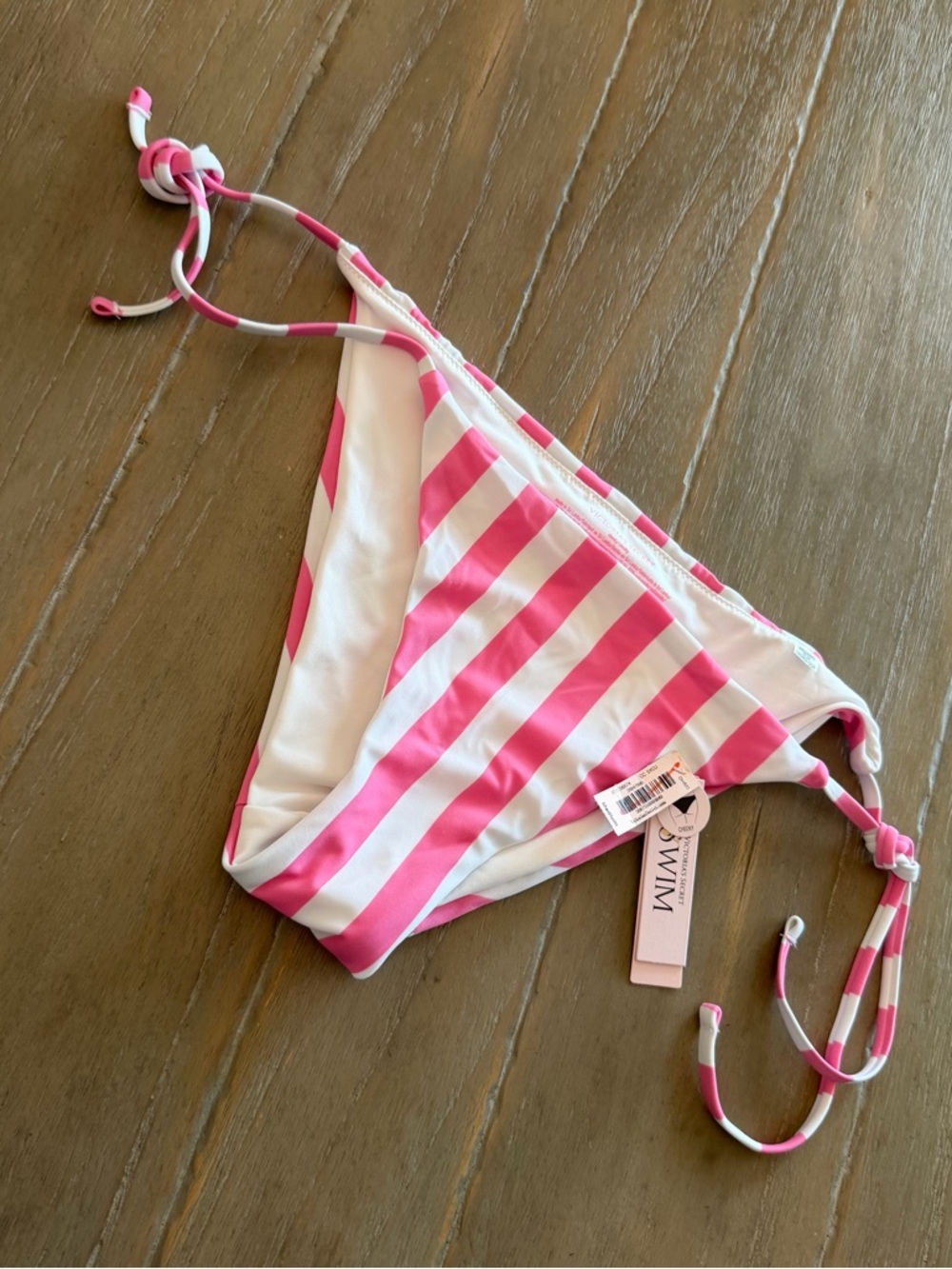 Victoria's Secret Pink & White Striped Tie-Side Bikini Bottom